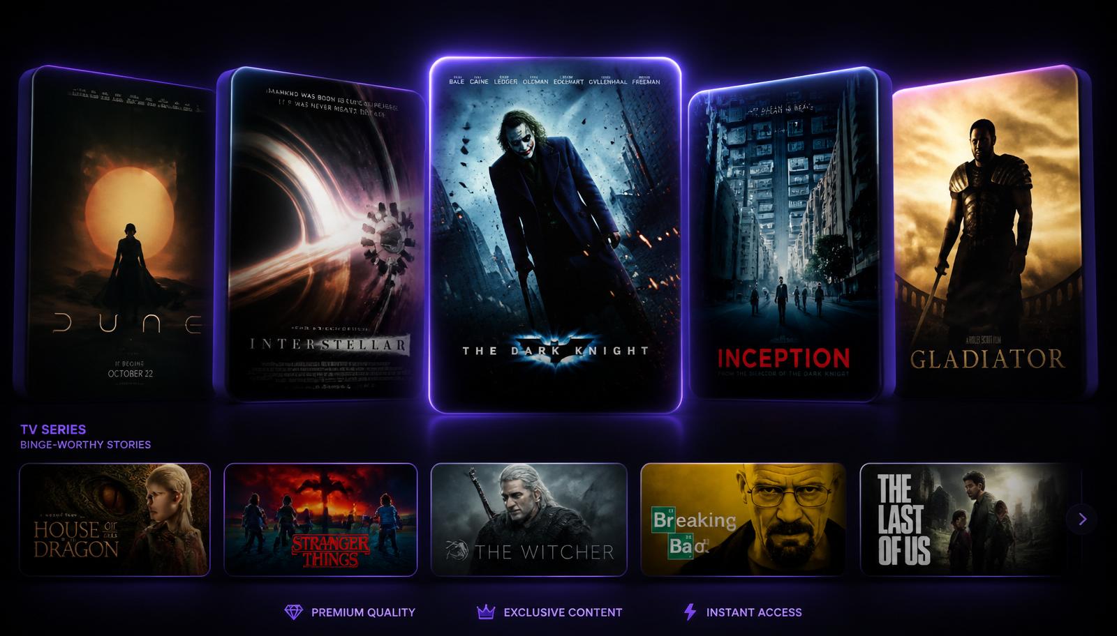 Premium 3D movie and series library preview